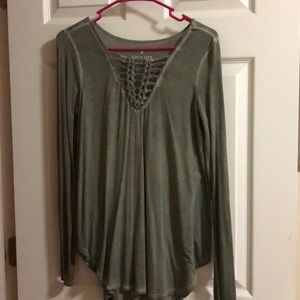 green blouse